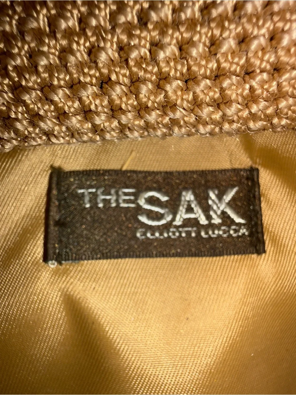 Vintage The Sak Woven Basket Tote Bag Neutral Tan Summer Market Bag